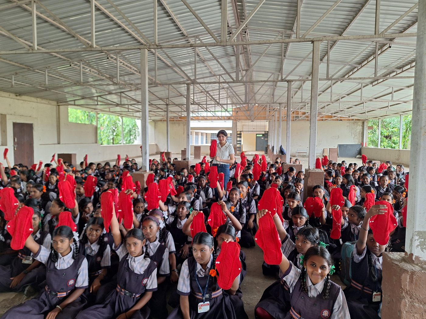 Manushri Gaikwad leading a menstrual health workshop